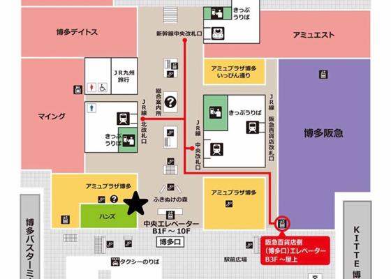iCracked Store ハンズ博多への道順1